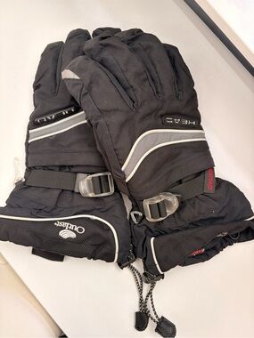HEAD Black Ski Gloves with White Trim and Reflective Accents